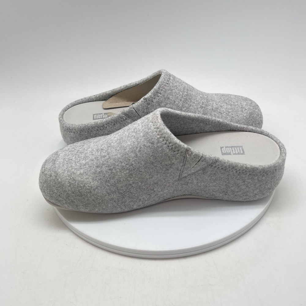 Fitflops Shuv Felt Clogs Womens 8.5 Gray Slip on Comfortable Causal Shoes - Picture 7 of 11
